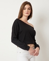 Shop Women's Black Cotton Jersey Sweatshirt-Full