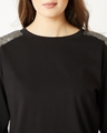 Shop Women's Black Cotton Jersey Sweatshirt-Full