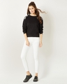 Shop Women's Black Cotton Jersey Sweatshirt