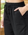 Shop Women's Black Cotton Linen Pants
