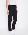 Shop Women's Black Cotton Track Pants-Full