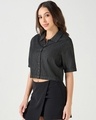 Shop Women's Black Crop Shirt-Design