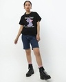 Shop Women's Black Cuteness Spell Graphic Printed Boyfriend T-shirt-Full
