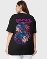 Shop Women's Black Cyborg Dreams Graphic Printed Oversized Plus Size T-shirt-Front