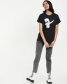 Shop Women's Black Dab Marshmello Graphic Printed Boyfriend T-shirt