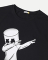 Shop Women's Black Dab Marshmello Graphic Printed Boyfriend T-shirt