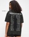 Shop Women's Black Dark Cloud Graphic Printed Oversized Acid Wash T-shirt