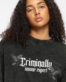 Shop Women's Black Dark Cloud Graphic Printed Oversized Acid Wash T-shirt
