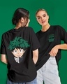 Shop Women's Black Deku Back Graphic Printed Oversized T-shirt-Front