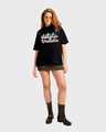 Shop Women's Black Delulu Come Trululu Graphic Printed Oversized T-shirt