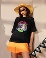 Shop Women's Black Dendenmushi Graphic Printed Oversized T-shirt-Front