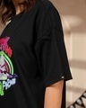Shop Women's Black Dendenmushi Graphic Printed Oversized T-shirt