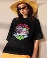 Shop Women's Black Dendenmushi Graphic Printed Oversized T-shirt-Front