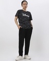 Shop Women's Black Disney Polka Print Boyfriend T-shirt-Full