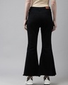 Shop Women's Black Distressed Flared Jeans-Design