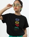 Shop Women's Black Dope Shit Typography Boyfriend Fit T-shirt-Front