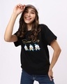 Shop Women's Black Dreamer Ducks Boyfriend T-shirt-Front