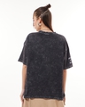 Shop Women's Black Dumbo Dreams Graphic Printed Oversized Acid Wash T-shirt-Full