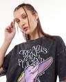 Shop Women's Black Dumbo Dreams Graphic Printed Oversized Acid Wash T-shirt