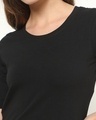 Shop Women's Black Elbow Sleeve Scoop Neck T-shirt
