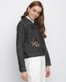 Shop Women's Black Embroidered Jacket-Design