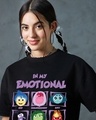 Shop Women's Black Emotional Journey Graphic Printed Oversized T-shirt