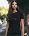 Shop Women's Black Escape The Ordinary Typography Slim Fit T-shirt-Front