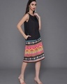 Shop Women's Black Ethnic Motif Printed Kurta Dress-Design