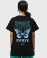 Shop Women's Black Evolve Graphic Printed Boyfriend T-shirt-Design