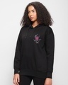 Shop Women's Black Extraordinary Woo Graphic Printed Oversized Hoodies-Full