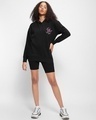 Shop Women's Black Extraordinary Woo Graphic Printed Oversized Hoodies