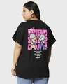 Shop Women's Black Extraordinary Woo Graphic Printed Plus Size Boyfriend T-shirt-Front