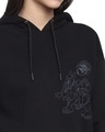 Shop Women's Black Facing the Music Graphic Printed Oversized Hoodies