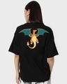 Shop Women's Black Fire Legend Graphic Printed Oversized T-shirt-Design