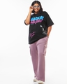 Shop Women's Black Quckin With Flair Graphic Printed Oversized Plus Size T-shirt-Full
