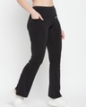 Shop Women's Black Flared Activewear Casual Pants-Design