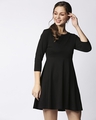 Shop Women's Black Flared Dress-Front