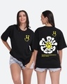 Shop Women's Black Flawless Graphic Printed Oversized T-shirt-Front