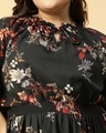 Shop Women's Black Floral Printed Plus Size Dress