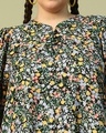 Shop Women's Black Floral Printed Plus Size Flared Maxi Dress
