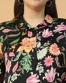 Shop Women's Black Floral Printed Plus Size Shirt