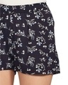 Shop Women's Black Floral Printed Rayon Shorts-Full