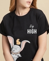 Shop Women's Black Fly High Graphic Printed Boyfriend T-shirt