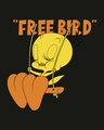 Shop Women's Black Free Bird Graphic Printed Plus Size Boyfriend T-shirt-Full