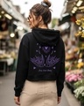 Shop Women's Black Free Soul Graphic Printed Oversized Crop Hoodies-Front