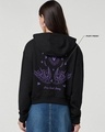 Shop Women's Black Free Soul Graphic Printed Oversized Crop Hoodies-Full