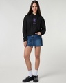 Shop Women's Black Free Soul Graphic Printed Oversized Crop Hoodies