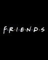 Shop Women's Black Friends Logo (FRL) Printed Boyfriend T-shirt-Full