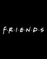 Shop Women's Black Friends Logo Typography Boyfriend Plus Size T-shirt