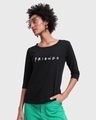 Shop Women's Black Friends Slim Fit T-shirt-Front